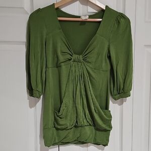 Studio Y Green Empire Waist Blouse – Size S